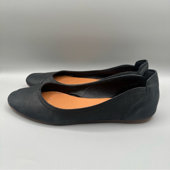 Lucky Brand Arin Ballet Flats Women 8M Black Slip On Leather Square Toe - Picture 4 of 9